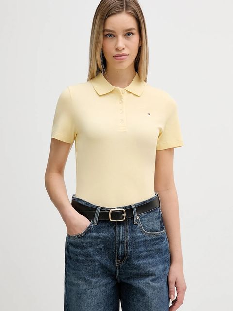 Tommy Hilfiger polo damski kolor żółty WW0WW43225 - zdjęcie produktu nr 1