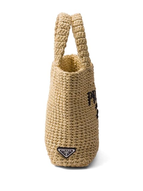 Prada small Crochet tote bag - Neutrals