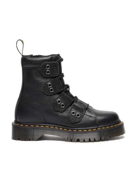 Dr. Martens workery skórzane 1460 LTT damskie kolor czarny na platformie DM41750001 - zdjęcie produktu nr 1