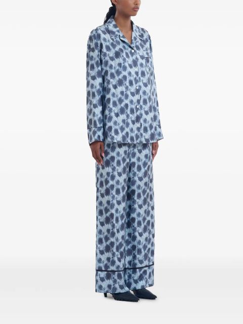 Marni silk wide-leg trousers - Blue