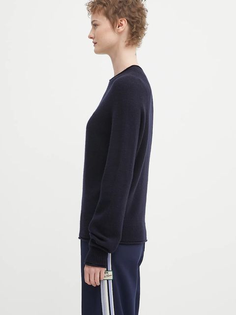 Lacoste sweter wełniany damski kolor granatowy lekki AF4160 - zdjęcie produktu nr 2