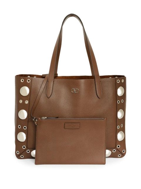 Valentino Garavani leather tote bag - Brown