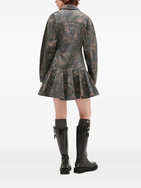 GANNI printed buttoned dress - Grey