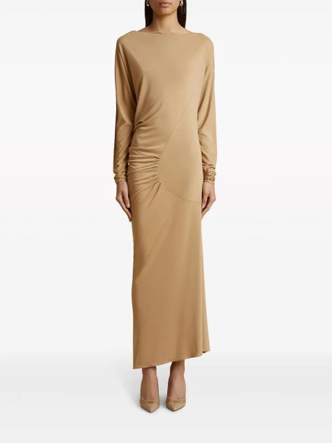 KHAITE The Oron ruched maxi dress - Neutrals