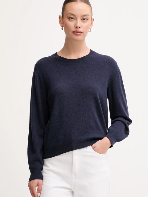 United Colors of Benetton sweter wełniany damski kolor granatowy 1002D10BG - zdjęcie produktu nr 1