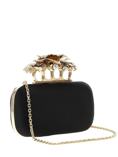 Alexander McQueen Carnation Knuckle clutch bag - Black - zdjęcie produktu nr 1