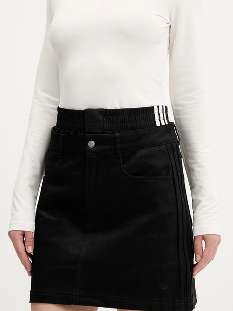 adidas Originals spódnica jeansowa FB Utility kolor czarny mini prosta JX7593 - zdjęcie produktu nr 1