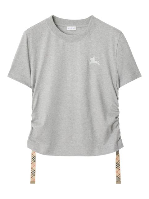 Burberry Festival Equestrian-Knight ruched-side T-shirt - Grey - zdjęcie produktu nr 1