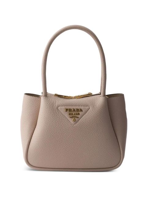 Prada mini leather tote bag - Neutrals - zdjęcie produktu nr 1
