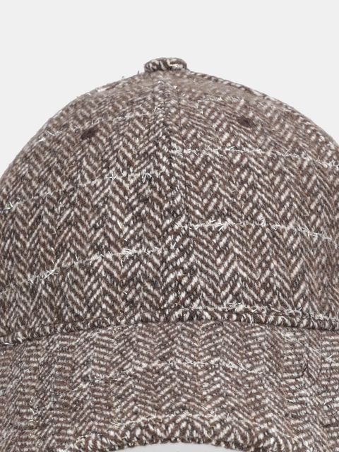 Twinset czapka z daszkiem z dodatkiem wełny kolor brązowy 252TO543A - zdjęcie produktu nr 2