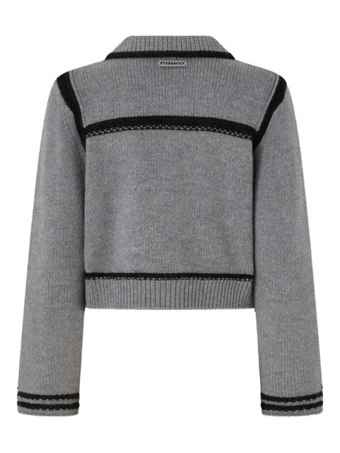 PINKO wool buttoned cardigan - Grey - zdjęcie produktu nr 2