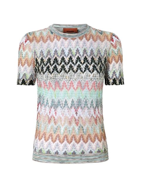 Missoni zig-zag short-sleeve knitwear - Neutrals - zdjęcie produktu nr 1