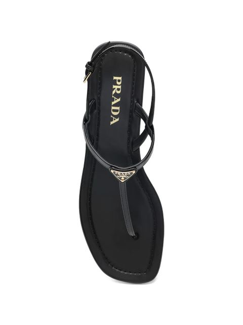 Prada logo-plaque sandals - Black