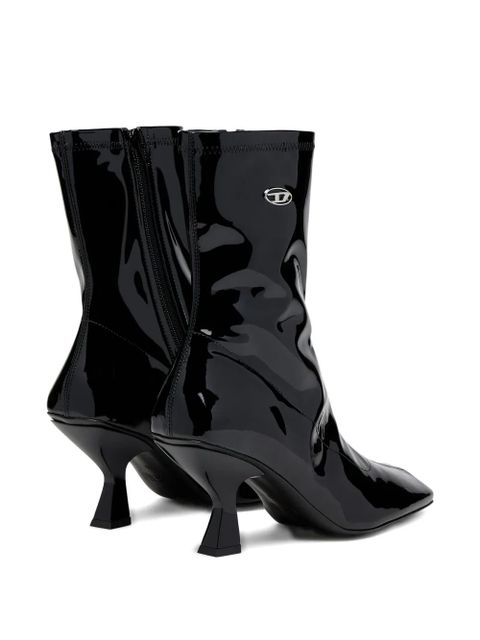 Diesel 75mm Amber logo-plaque ankle boots - Black