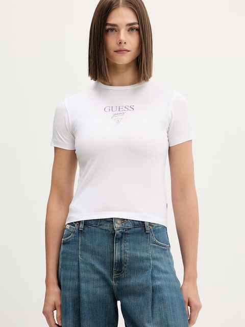 Guess Jeans T-shirt damski z bawełną - zdjęcie produktu nr 2