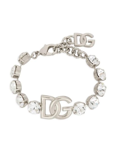 Dolce & Gabbana KIM DOLCE&GABBANA DG-logo rhinestone bracelet - Silver - zdjęcie produktu nr 1