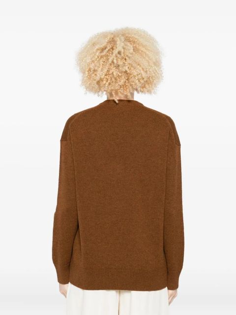 Jil Sander V-neck wool-blend sweater - Brown - zdjęcie produktu nr 2