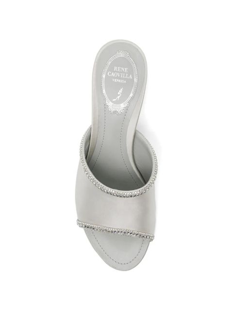 René Caovilla embellished mules - Silver