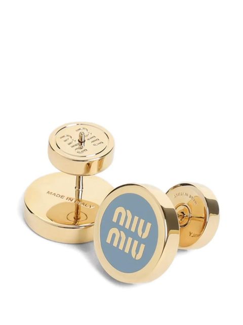 Miu Miu logo-detail earrings - Gold - zdjęcie produktu nr 2