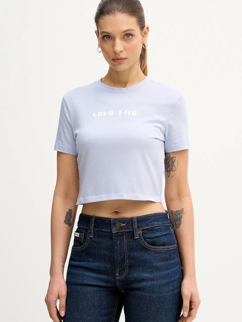 Calvin Klein Jeans t-shirt bawełniany damski kolor niebieski LV047E823G - zdjęcie produktu nr 1