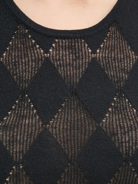 AERON top z domieszką lnu KISMET kolor czarny TO479561