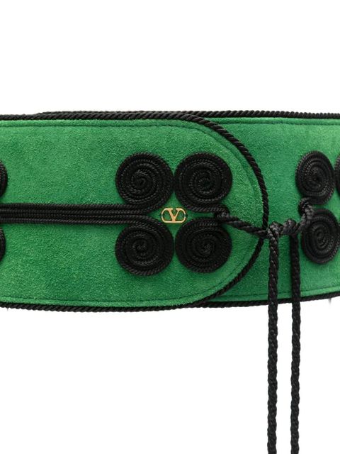 Valentino Garavani floral-appliqué belt - Green - zdjęcie produktu nr 2