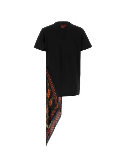 Blumarine floral-print panelled T-shirt - Black - zdjęcie produktu nr 2