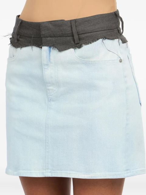 MM6 Maison Margiela frayed mini skirt - Blue