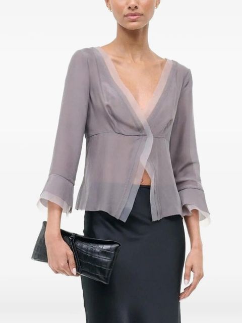 STAUD Jenny ruffle-detail blouse - Grey - zdjęcie produktu nr 1