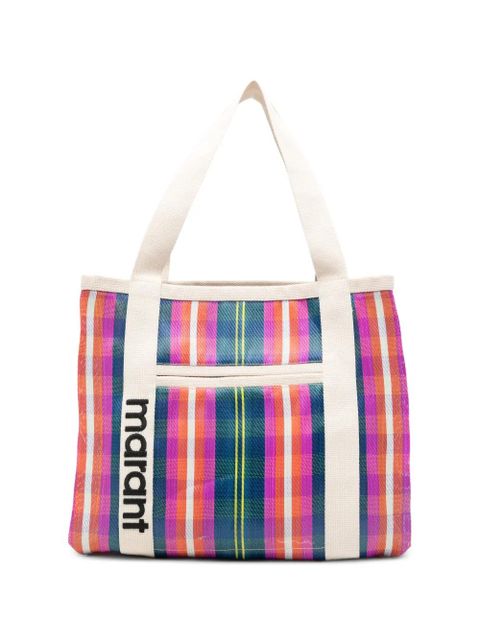 ISABEL MARANT plaid tote bag - Blue