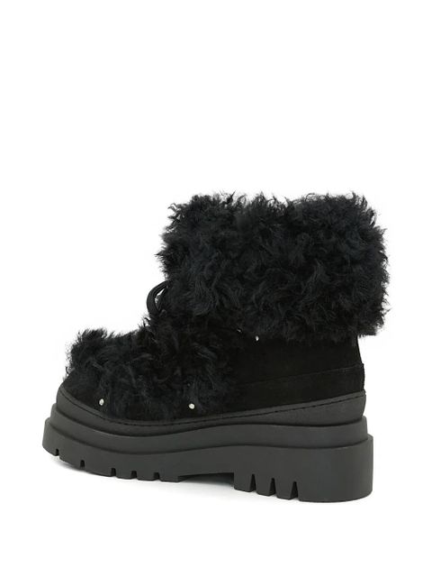 Yves Salomon shearling platform boots - Black