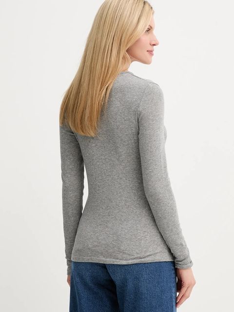 MUNTHE longsleeve z domieszką wełny LUTEST kolor szary 247112724767