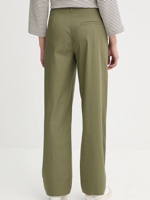 Marc O'Polo spodnie damskie kolor zielony szerokie high waist 506034110243