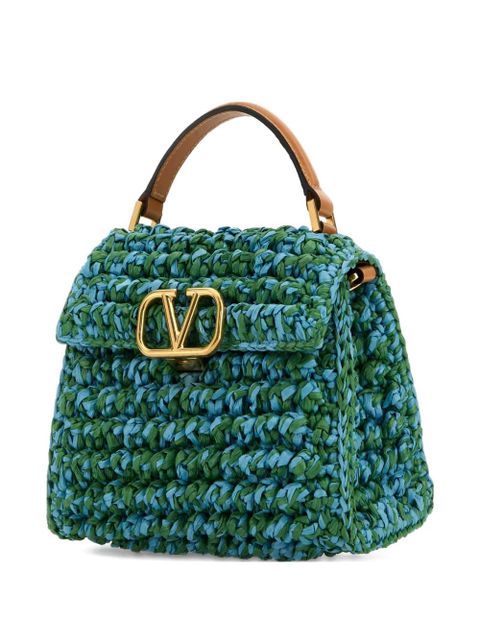 Valentino Garavani raffia VLogo mini bag - Green - zdjęcie produktu nr 1