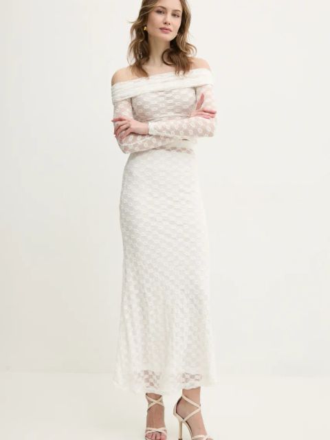 Bardot spódnica ADONI kolor biały maxi rozkloszowana 59740SB