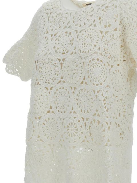Comme Des Garçons crochet-knit T-shirt - Neutrals