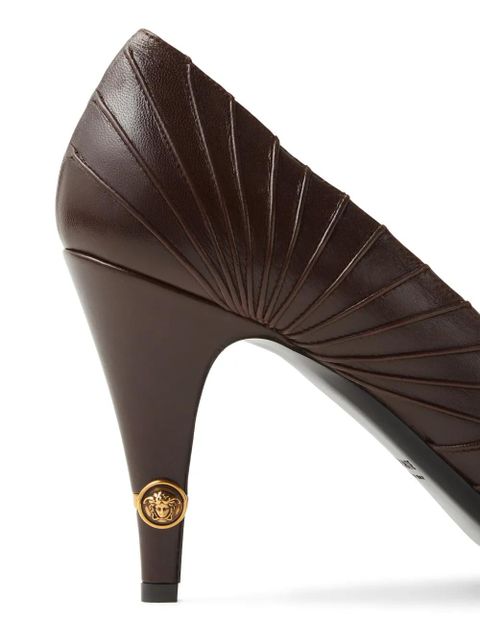 Versace Gianni leather pumps 90 mm - Brown