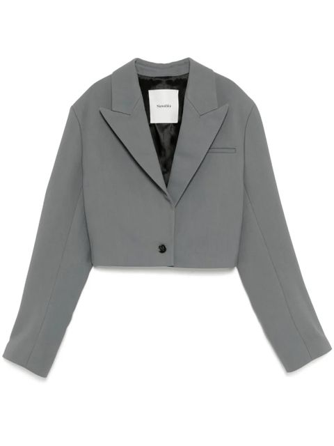 Nanushka cropped boxy fit blazer - Grey - zdjęcie produktu nr 1