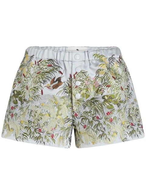 ETRO embroidered satin shorts - Grey - zdjęcie produktu nr 1