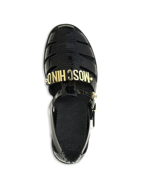 Moschino Jelly logo-plaque sandals - Black