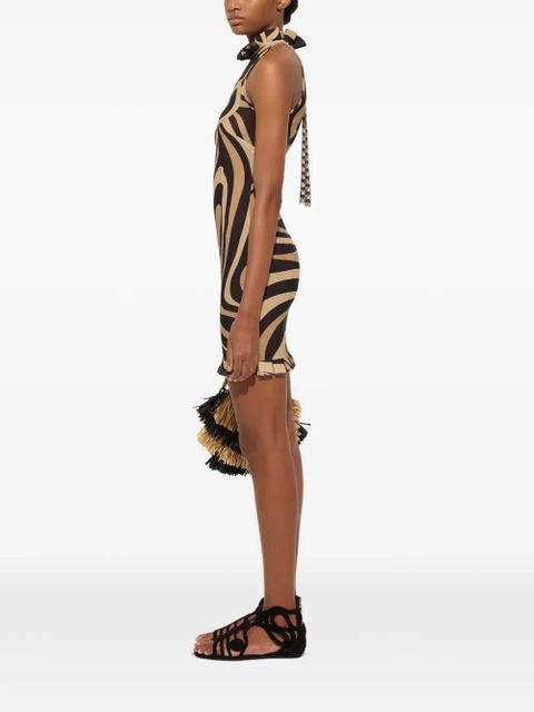 PUCCI Marmo print dress with ruffle details - Black