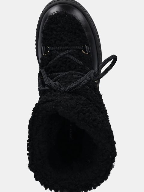 Pollini śniegowce skórzane kolor czarny SA24235H0NTX100A