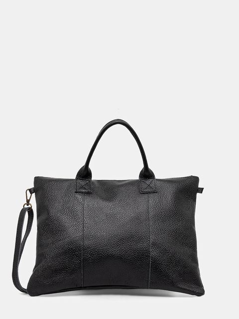 Answear.LAB torba na laptopa skórzana kolor czarny - zdjęcie produktu nr 1