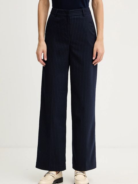 United Colors of Benetton spodnie damskie kolor granatowy proste high waist 4X8MDF07F - zdjęcie produktu nr 1