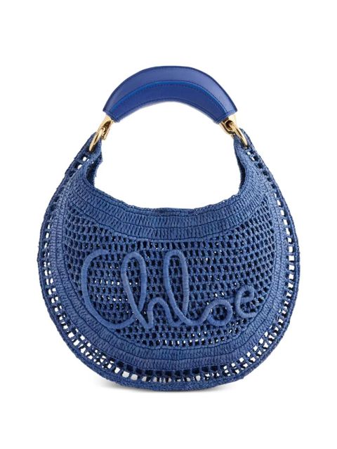 Chloé woven logo-lettering shoulder bag - Blue - zdjęcie produktu nr 1