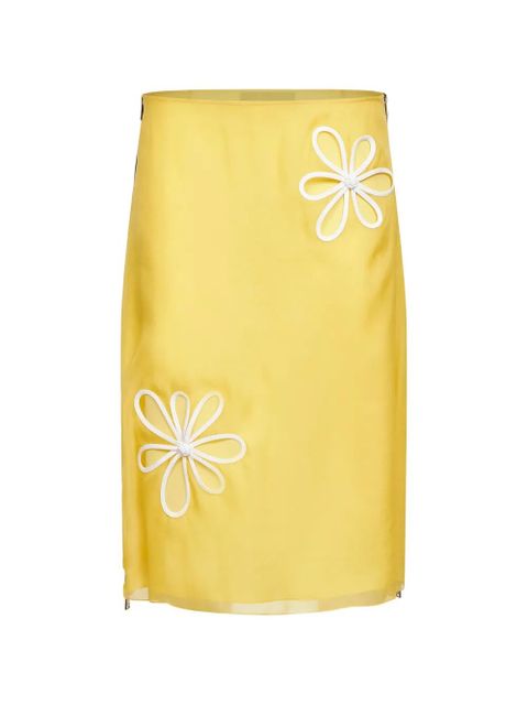 FENDI organza midi straight skirt - Yellow - zdjęcie produktu nr 1
