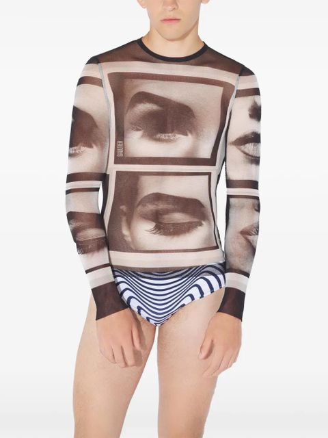 Jean Paul Gaultier printed long-sleeve top - Brown