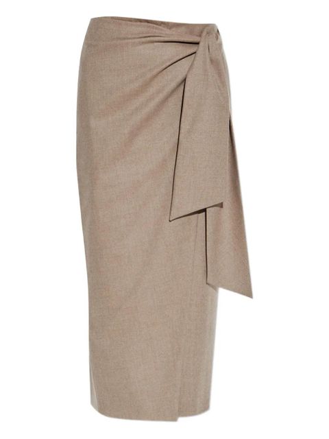 Max Mara Bingo wrap-tie midi skirt - Neutrals - zdjęcie produktu nr 1