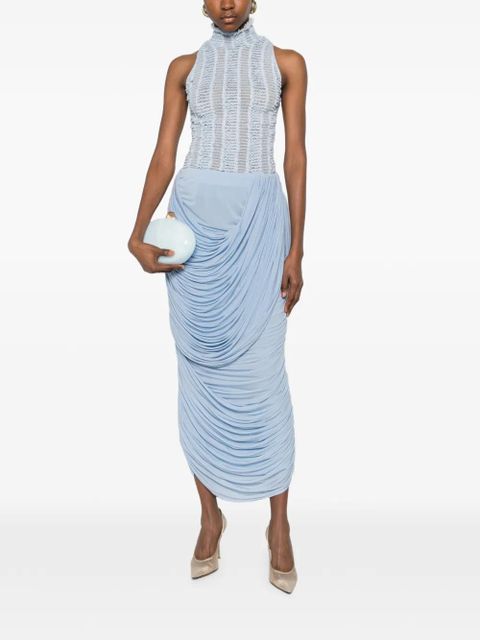 Magda Butrym ruched-detail midi skirt - Blue - zdjęcie produktu nr 2