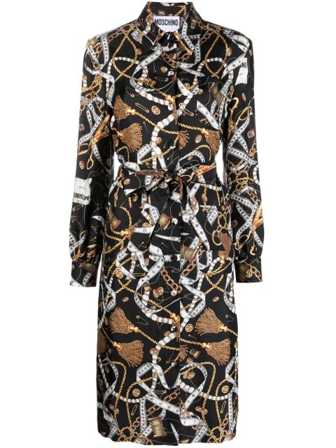 Moschino graphic-print silk midi dress - Black - zdjęcie produktu nr 1
